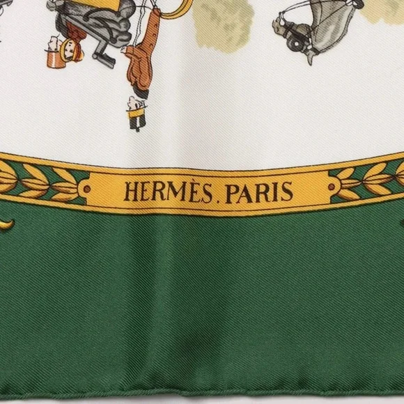Hermes Carre 90 La Prominade De Longchamps A Walk To Longchamp Silk Scarf